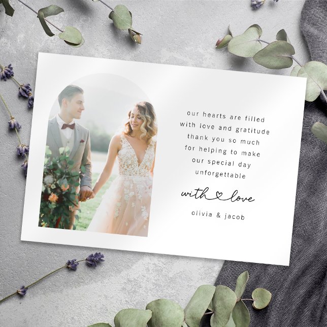 Modern Minimalist Photo Arch Wedding Thank You Card (Creator Uploaded)