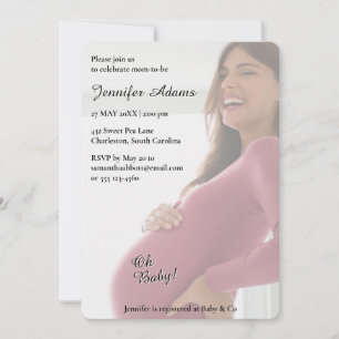 Modern Minimalist Photo Baby Shower Invitation