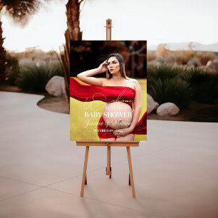 Modern Minimalist Photo Baby Shower Welcome sign