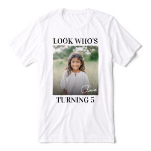 Modern Minimalist Photo Birthday Tri-Blend Shirt