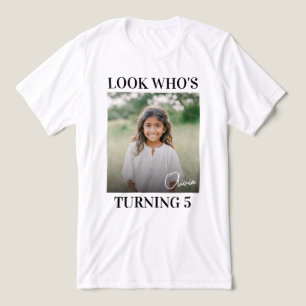 Modern Minimalist Photo Birthday Tri-Blend Shirt