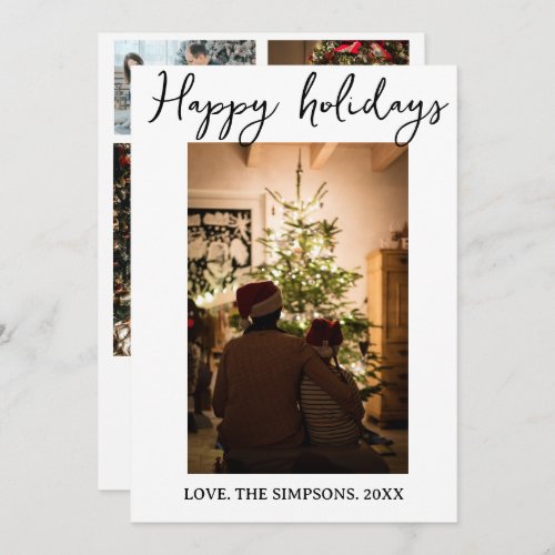 Modern Minimalist Photo Christmas  Holiday Card
