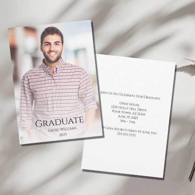 Modern Minimalist Photo Class of 2025 Graduation Invitation (Creator Uploaded)