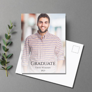 Modern Minimalist Photo Class of 2025 Graduation Invitation Postcard