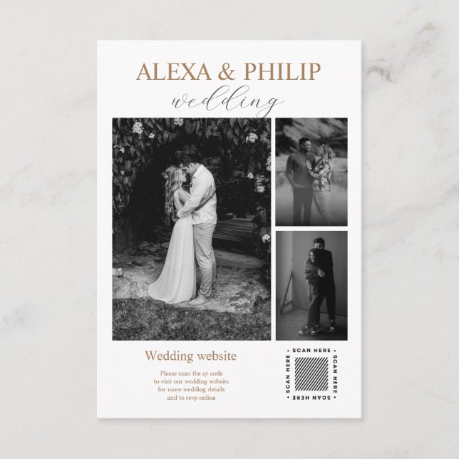 Modern Minimalist Photo Collage Enclosure Cards (Front)