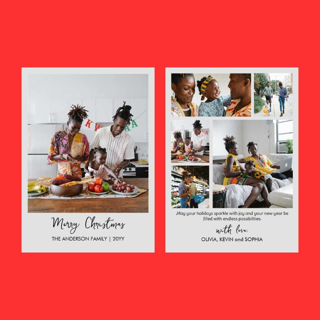 Modern Minimalist Photo Collage Holiday Card (Creator Uploaded)