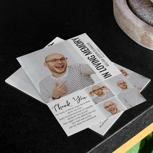 Modern Minimalist Photo Collage Memorial Thank You