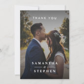 Modern Minimalist Photo Custom Text Wedding Thank You Card | Zazzle