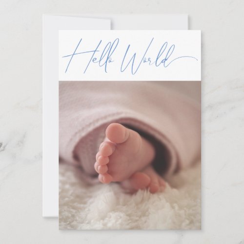 Modern Minimalist Photo Customize Color Baby  Announcement