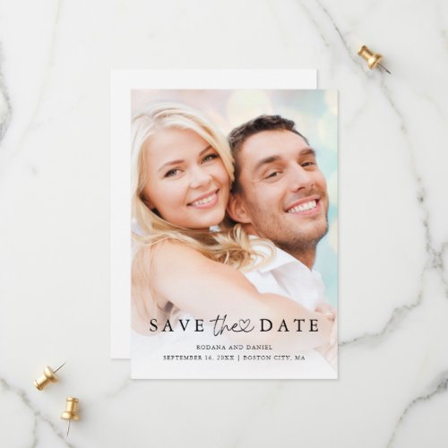 Modern Minimalist Photo Details Wedding Save The Date
