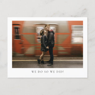 Modern Minimalist Photo Elopement Announcement Postcard