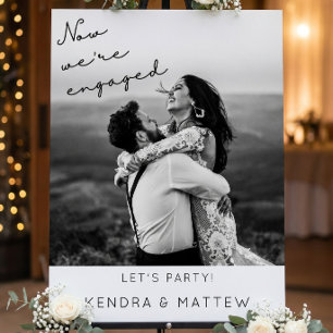 Modern Minimalist Photo Engagement Party Welcome Foam Board
