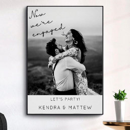Modern Minimalist Photo Engagement Party Welcome Poster