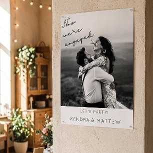 Modern Minimalist Photo Engagement Party Welcome Poster