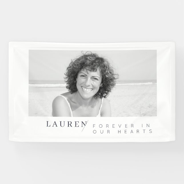 Modern Minimalist Photo Forever In Our Hearts Banner (Horizontal)