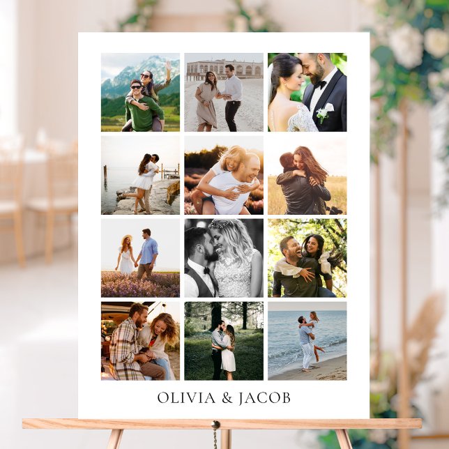 Modern Minimalist Photo Gallery Wedding Acrylic Sign (Creator Uploaded)