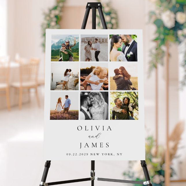 Modern Minimalist Photo Gallery Wedding Foam Board (Creator Uploaded)