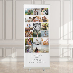 Modern Minimalist Photo Gallery Wedding Retractable Banner