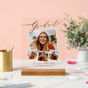 Modern Minimalist Photo Graduation Acrylic Sign