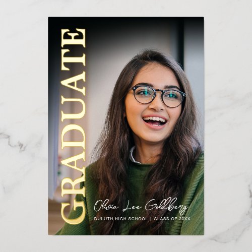 Modern Minimalist Photo Graduation Announcement
