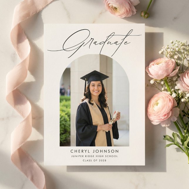 Modern Minimalist Photo Graduation Announcement (Creator Uploaded)