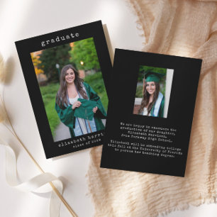 Modern Minimalist Photo   Graduation Announcement