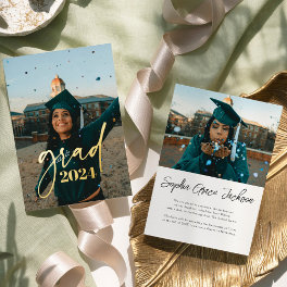Modern Minimalist Photo Graduation Announcement