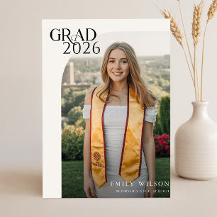 Modern Minimalist Photo Graduation Announcement Postcard