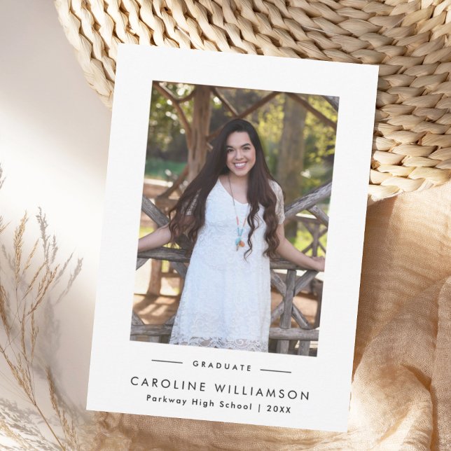 Modern Minimalist Photo Graduation Invitation (Creator Uploaded)