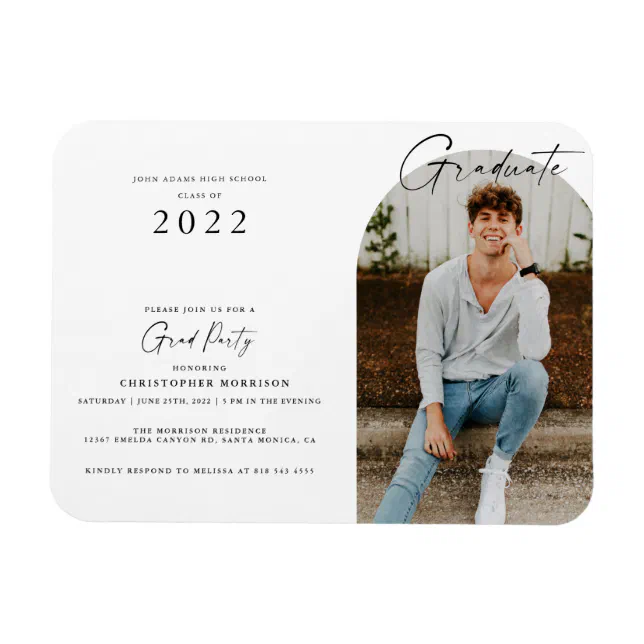 Modern Minimalist Photo Graduation Invitation Zazzle