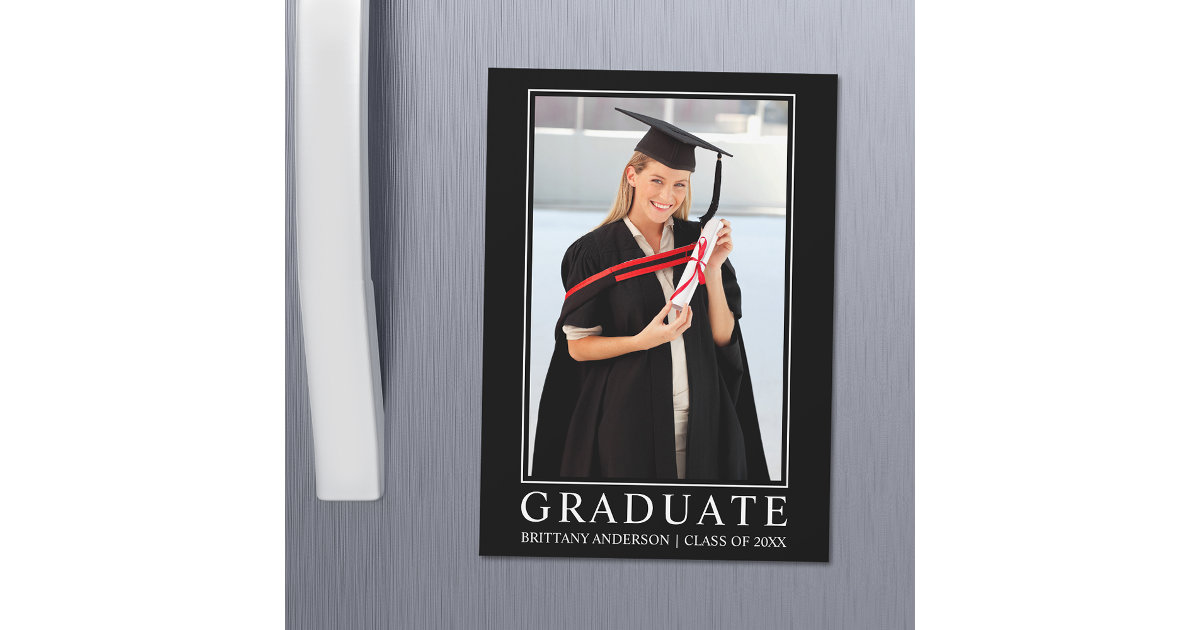 Modern Minimalist Photo Graduation Card Zazzle