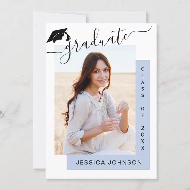 Modern Minimalist PHOTO Graduation Party Invitation | Zazzle