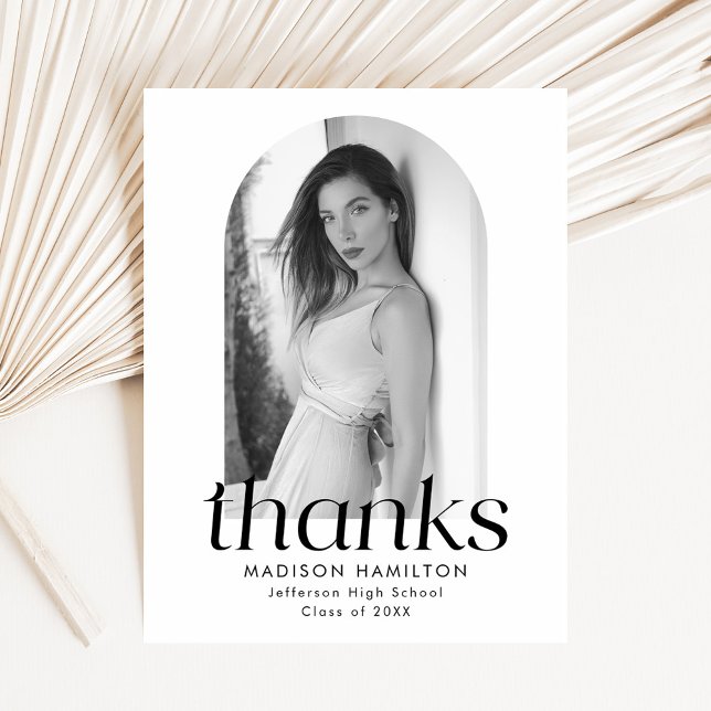 Modern Minimalist Photo Graduation Thank You Postcard (Creator Uploaded)