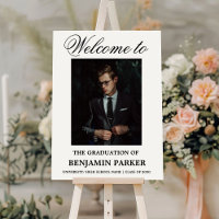 Modern Minimalist Photo Graduation Welcome Sign 
