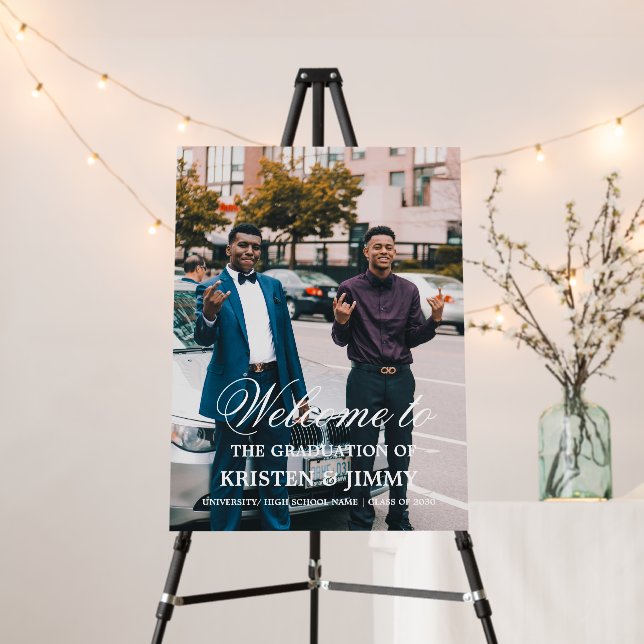 Modern Minimalist Photo Graduation Welcome Sign  (In Situ (Stand))