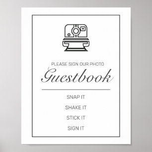 Modern Minimalist Photo Guest Book Wedding Sign