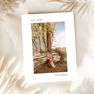 Modern Minimalist Photo Just Married Elopement Announcement Postcard