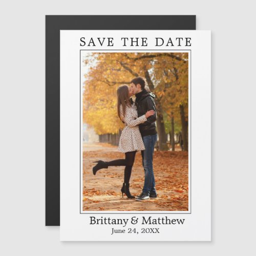 Modern Minimalist Photo Magnetic Save the Date
