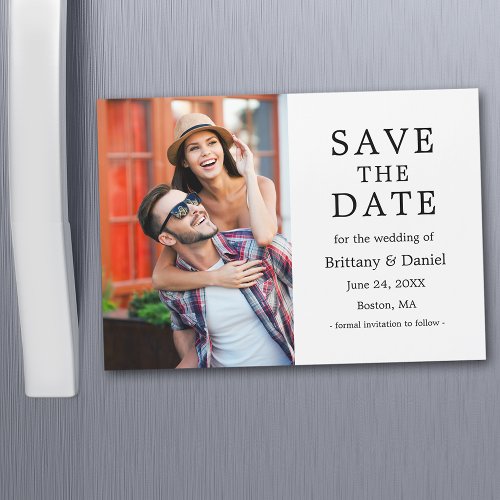 Modern Minimalist Photo Magnetic Save The Date