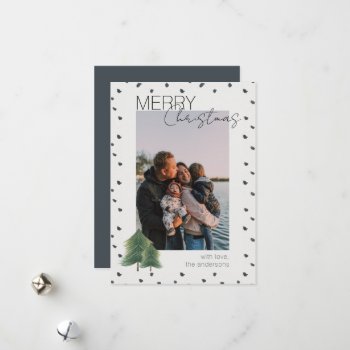 Modern Minimalist Photo Merry Christmas Card by autumnandpine at Zazzle