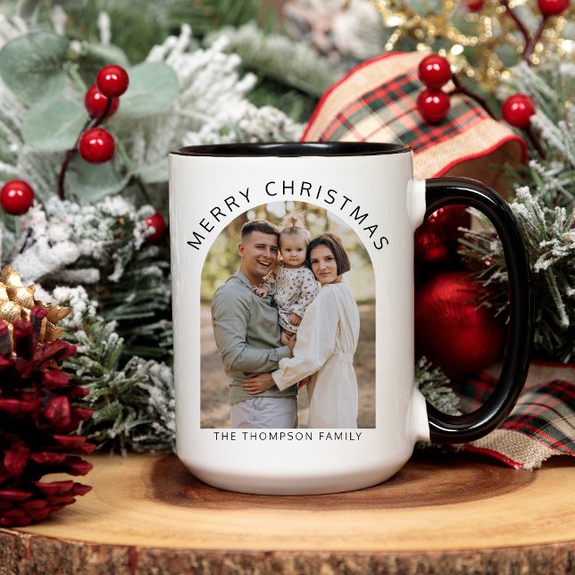 Modern Minimalist Photo Merry Christmas Coffee Mug (Creator Uploaded)