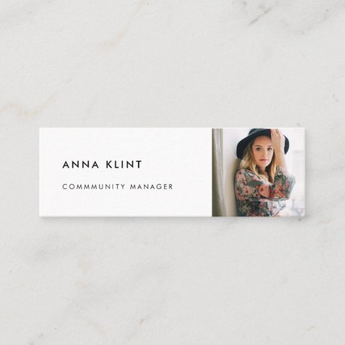 Modern minimalist photo mini business card