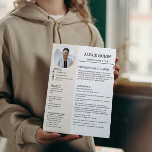 Modern Minimalist Photo Professional Resume Card