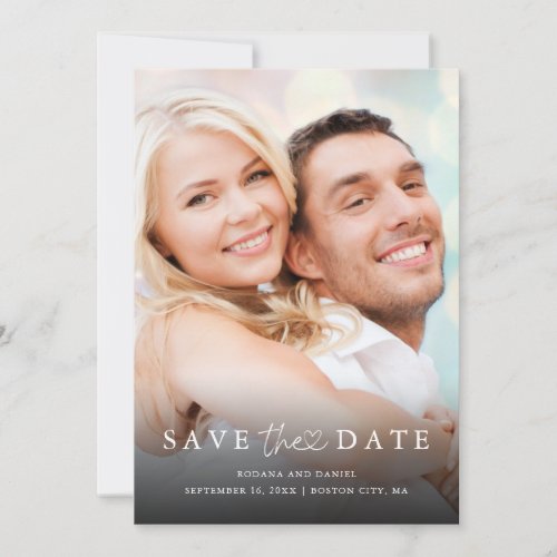 Modern Minimalist Photo QR Code Details Wedding Save The Date