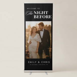 Modern Minimalist Photo Rehearsal Dinner Welcome Retractable Banner