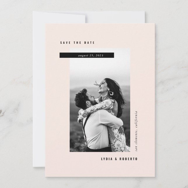 Modern Minimalist Photo Save The Date (Front)