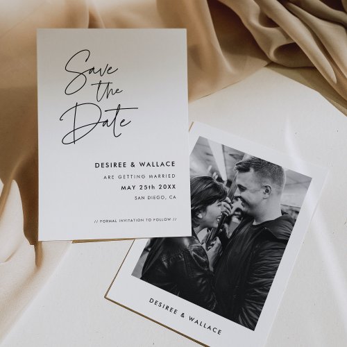 Modern Minimalist Photo Save The Date