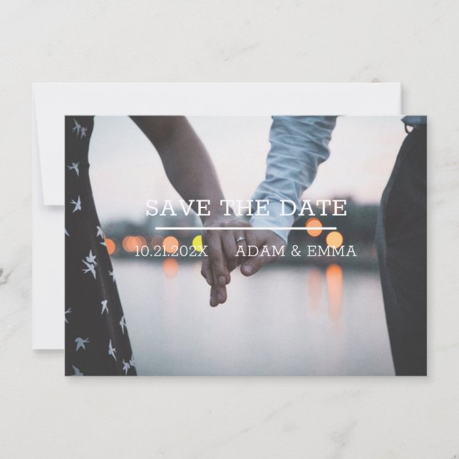 Modern Minimalist Photo Save The Date  Announcement (Front)