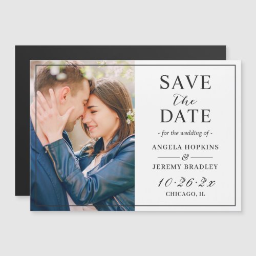 Modern Minimalist Photo Save the Date Magnet