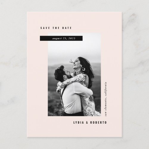 Modern Minimalist Photo Save the Date Postcard